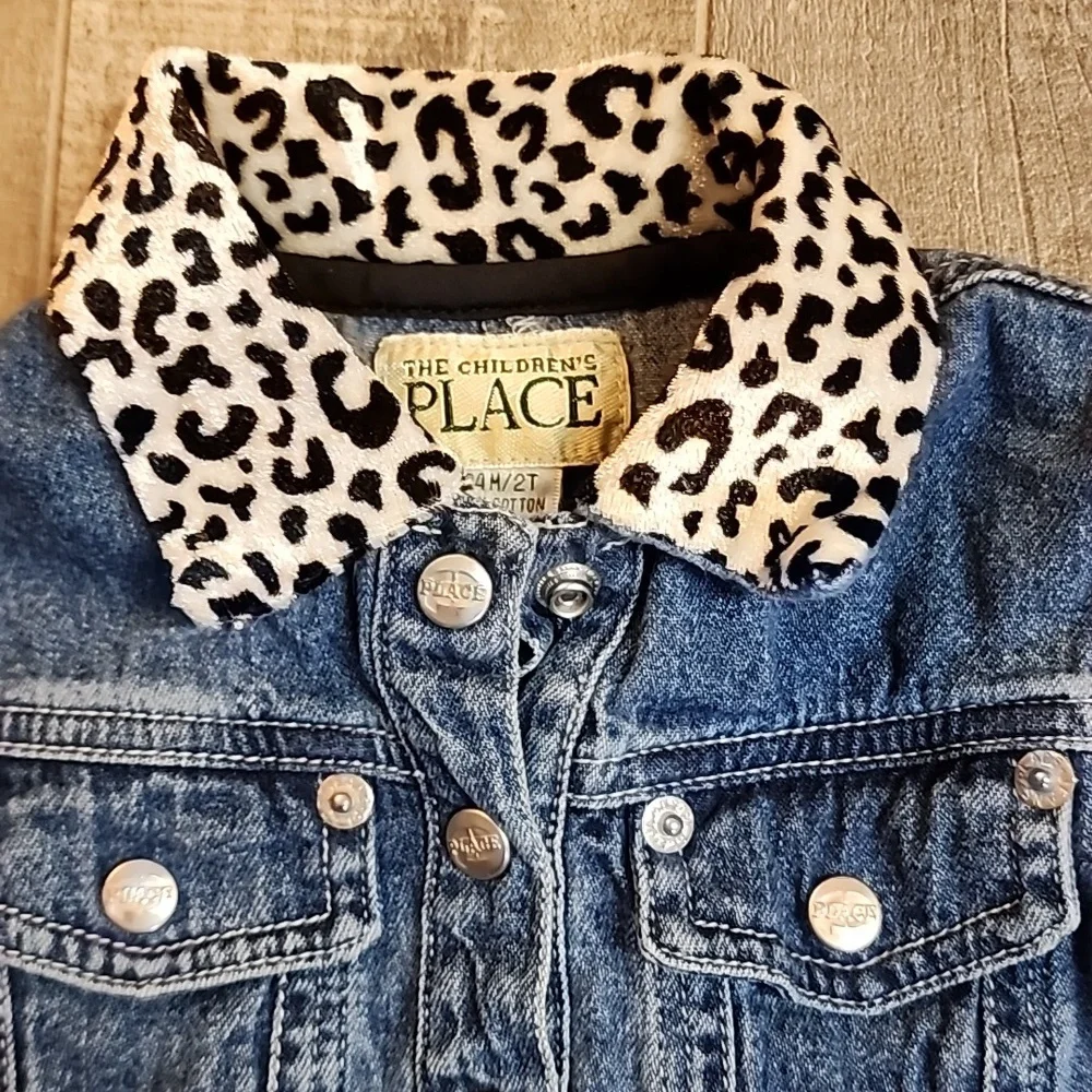 Children's place denim shirt with animal print details